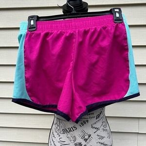 Danskin Now kids pink and blue workout shorts with liner